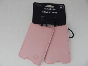 Samsonite Luggage Vinyl Tags 2 Pack Mild Pink New - Picture 1 of 4