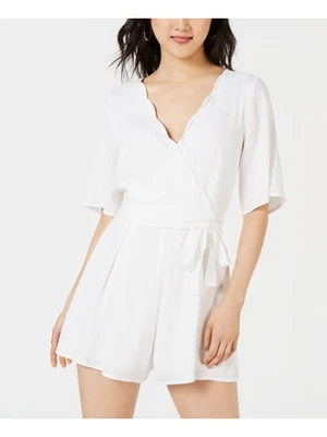 TRIXXI 女式白色领带锁眼背肘袖阔腿连身裤 L — 第 1/4 张图片