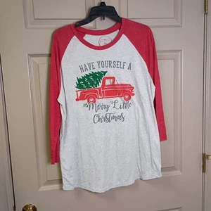 Jane Marie Damen Weihnachtsshirt Größe XL rot grau 3/4 Arm - Bild 1 von 4