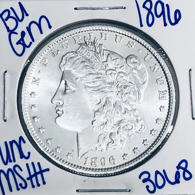 1896 BU UNCIRCULATED MORGAN SILVER DOLLAR AUTHENTIC U.S. MINT FREE SHIPPING 3068 - Image 1 of 3