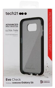 Tech21 Noir Fumée Evo Carreaux Etui Antichoc Coque TPU Pour Samsung Galaxy S6 - Photo 1 sur 1