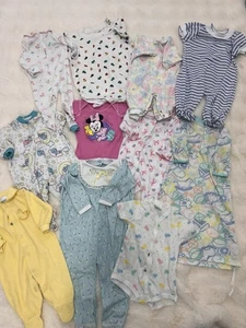 Vintage Posten Konvolut Baby Mädchen Neugeborene Schläfer Kleidung Pastell 80er 90er Carters - Bild 1 von 8