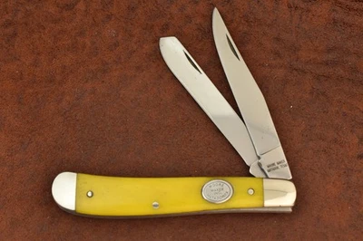 CUCHILLO TRAMPERO HUESO AMARILLO LISO MATADOR TEXAS HECHO EN EE. UU. MOORE MAKER (28639) Foto 1 de 4