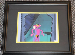 1970er PINK PANTHER PRODUCTION ANIMATION CEL AUF HANDBEMALTEM PROD HINTERGRUND - Bild 1 von 3
