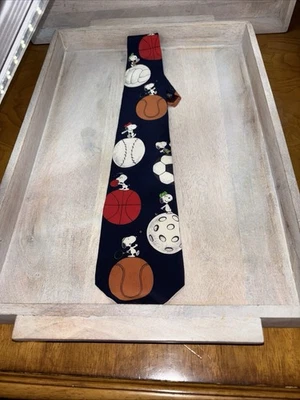 Vintage Mens Novelty Peanuts Snoopy Neck Tie Necktie Sports Most Valuable Player - Image 1 of 4
