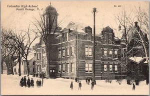 Postal de South Orange, Nueva Jersey de la década de 1900 estudiantes de secundaria de Columbia / invierno - Imagen 1 de 2