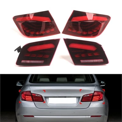 ABS Tail Lights Rear Lamps Brake Light Red For BMW 5 Series F10 F18 2010-2017 - Image 1 of 4