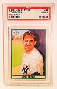 2003 UD Play Ball Mini Yogi Berra #42 Red Back PSA 9 POP 1 - Picture 1 of 2