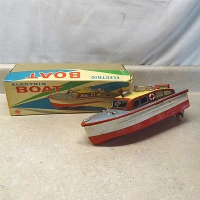Barco eléctrico vintage moderno de juguetes Japón + caja, batería operativa, pieza de piezas Foto 1 de 4