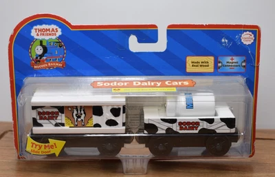Sodor Dairy Cow Car Milk Barrel Thomas & Friends Wooden Railway Learning Curve - Image 1 of 4