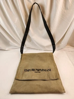 Auténtico Bolso de Hombro Emporio Armani Perfumes Mano Beige Algodón PVC T6 Foto 1 de 4
