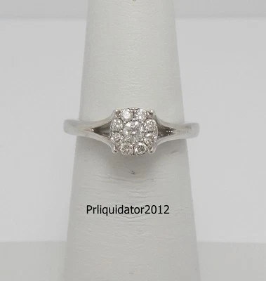 1/4CT Natural Diamond Anniversary Engagement Wedding Bridal Ring 10K White Gold - Image 1 of 4