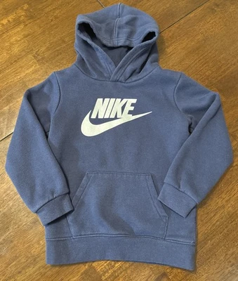 Sudadera con capucha polar Nike para niños azul marino/plateado talla 4T Foto 1 de 4