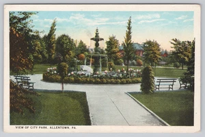 White Border Postkarte Ansicht des Stadtparks Allentown Pennsylvania - Bild 1 von 2