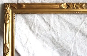 ANTIQUE FITS 9 X 11" CARVED WOOD PICTURE FRAME FINE ART CRAFT GOLD GILT ORNATE - Picture 1 of 24
