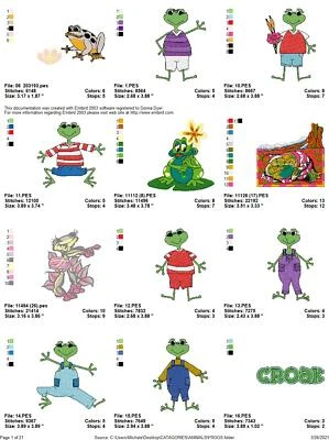 238 MÁQUINA DE BORDAR RANAS DISEÑOS COLECCIÓN PES UNIDAD USB Foto 1 de 4