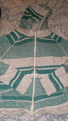 O'Neill niñas talla Sudadera con capucha ligera con cremallera M gris y verde. Lindo, cómodo Foto 1 de 4