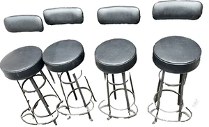 4 Barhocker 60er 70er Jahre Vintage Barstools,Mid Century Schmiedeeisen, TOP ! - Bild 1 von 3