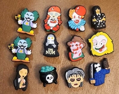 Juego de 12 dijes de Halloween de terror aterrador otoño para zapatos de cocodrilo Foto 1 de 4