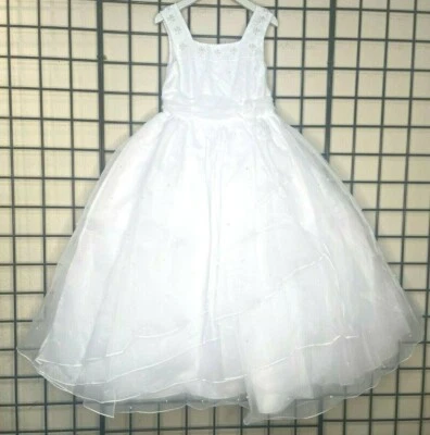 NWT NEW Ivory Satin, Chiffon Sweetie Pie Pageant/Party/Formal Gown 7Y-Fit 7/8/9Y - Image 1 of 4