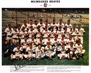 MLB 1954 Milwaukee Braves Color Team Picture Spahn Aaron 8 X 10 Photo Picture - Picture 1 of 1
