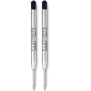 2 Pack Genuine Parker Ballpoint Refill BLACK Biro Fine Quink Flow Ball Pen - Picture 1 of 5