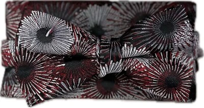 Pajarita Stacy Adams para hombre pañuelo rojo carbón gris negro plata hecha a mano 2,5" Foto 1 de 4