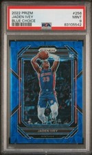 2022-23 Panini Prizm #256 Jaden Ivey /49 Blue Choice Rookie Card RC PSA 9 MINT