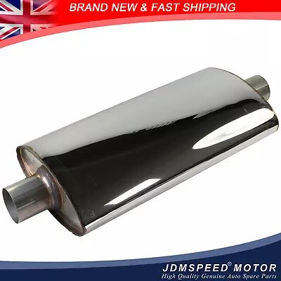 JDMSPEED 2.5" Universal Stainless Exhaust Back Box Silencer Muffler Oval Resonator 63mm