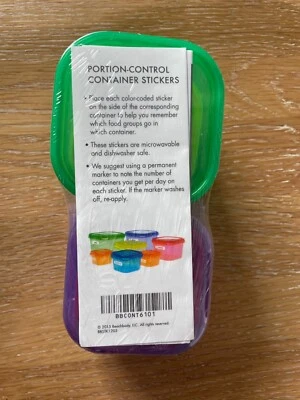BEACHBODY PORTION CONTROL FIX CONTAINERS FOOD STORAGE POTS WITH LIDS & STICKERS - Image 1 of 2