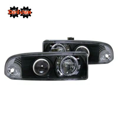 98-04 Blazer Chevy S-10 Carcasa Negra Lente Transparente Proyector Faros Halo CG Foto 1 de 2