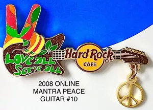 Hard Rock Cafe Online 2008 serie de guitarras Mantra Peace #10 V8 pin Le - Imagen 1 de 1
