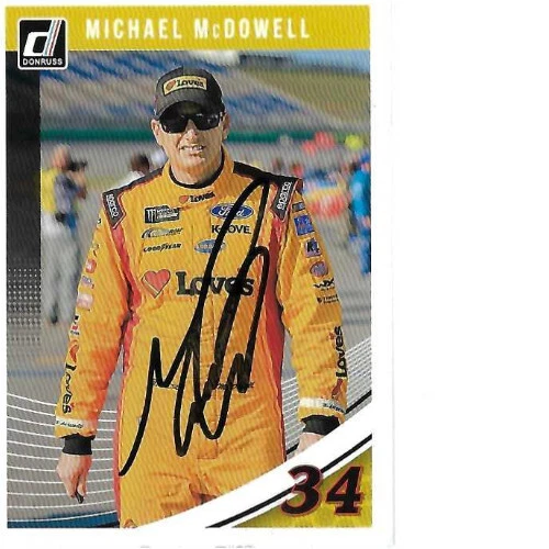 MICHAEL MCDOWELL SIGNED 2019 PANINI DONRUSS  RACING #45 - NASCAR - Image 1 of 1