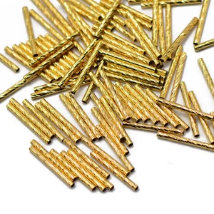 50x Gold Plated Metal Tube Noodle Beads Spacer Bead Findings Craft DIY 20mm - Picture 1 of 4