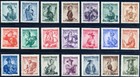 ÖSTERREICH, MiNr. ex 894-980 II y, Trachten weiß, tadellos postfrisch, Mi. 98,-