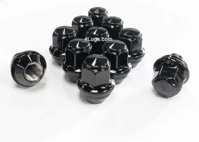 20 12x1.5 黑色镀铬原始设备制造商工厂风格福特 Fusion Focus Lug Nuts 库存车轮 — 第 1/2 张图片