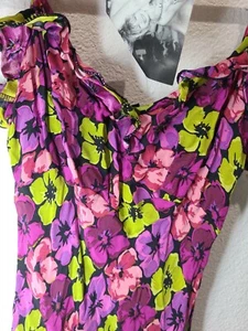 *NUEVO* Vestido Floral Betsey Johnson Años 90 Rayón De Colección, Vestido Sin Mangas Y2K Stock Muerto PS - Imagen 1 de 12