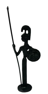 Athena Greek Goddess of Wisdom Metal Statue Holding Spear & Shield w/ Owl 8 1/4" - Picture 1 of 10