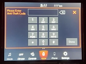 UAS/UAQ 4C Radio Unlock Code Anti-Theft Ram, Jeep, Dodge, Chrysler 8.4 Uconnect - Picture 1 of 1