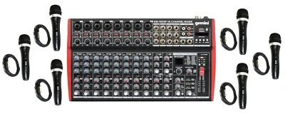 Mezclador compacto de 12 canales Gemini GM-16DSP con Bluetooth + 6x micrófono EMB EMIC700 Foto 1 de 4