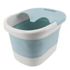 (Blue)Foldable Foot Soaking Bath Tub With Massage Function PP And TPE Material