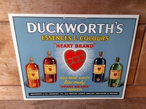 Tarjeta de exhibición Duckworths Essences and Colours. Letrero vintage. - Imagen 1 de 3