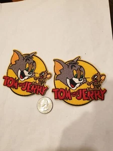 (2) PARCHES DE HIERRO CON LOGOTIPO DE DIBUJOS ANIMADOS DE Tom y Jerry 3""x3,25"" - Imagen 1 de 1