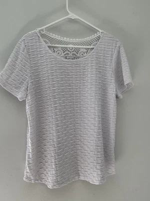 Blusa para mujer blanca con detalle de encaje Kim Rogers talla XL Foto 1 de 3