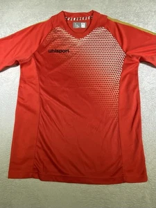 Uhlsport Fussball Shirt Mens Medium Red Short Sleeve Jersey Pullover Soccer - Picture 1 of 13
