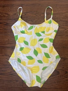 KATE SPADE Lemon toss / sea star One Piece Swimsuit underwire white NWOT Medium - Picture 1 of 6