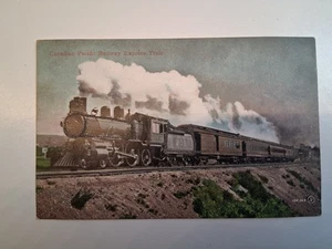 Frühe Canadian Pacific Railway Express Zug Lithographie Postkarte Glimmer - Bild 1 von 2