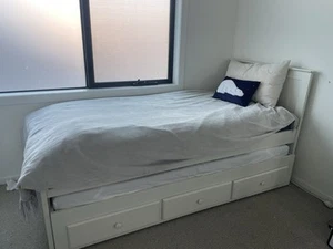Single Trundle Bed With Matress - Picture 1 of 10
