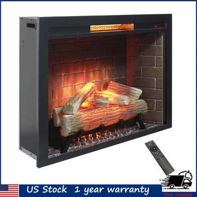 Inserção de lareira elétrica infravermelha 33" painel de toque aquecedor doméstico caixa de fogo sem fumaça - Imagem 1 de 4