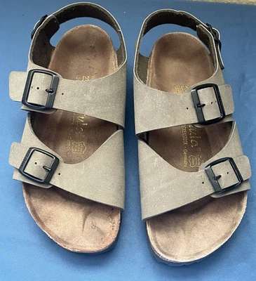Betula Birkenstock 250 Brown Nubuck Leather Sandal Slingback 39 55 Women 8 Men 6 - Image 1 of 4